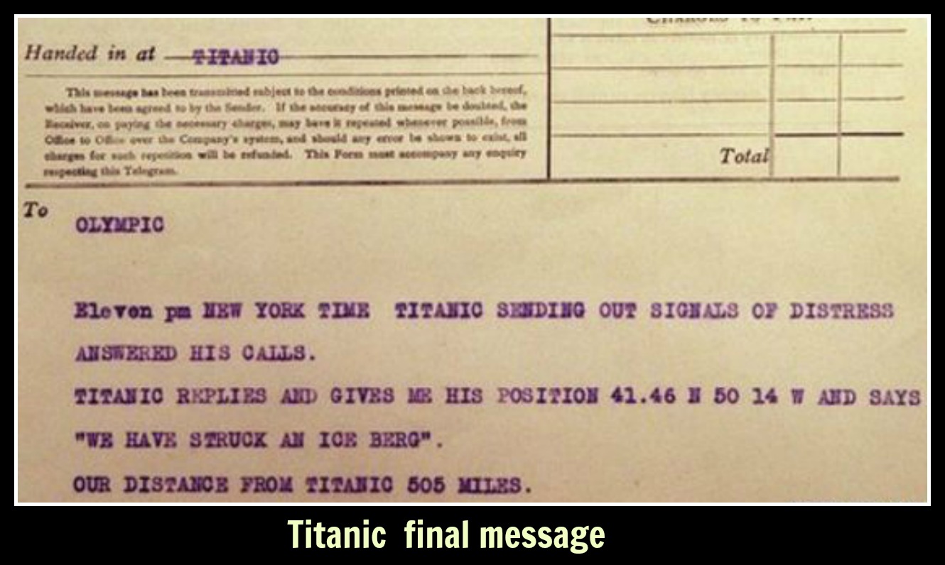 titanic  final message text