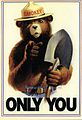 United States 1985 Smokey Bear poster. The Only You  refers to his famous quotation, Only You Can Prevent Forest Fires.png