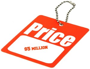 price tag with copy space isolated on white